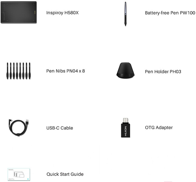 Графический планшет Huion Inspiroy (H580X)