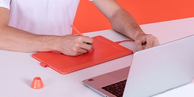 Графический планшет Huion HS611 коралловый красный