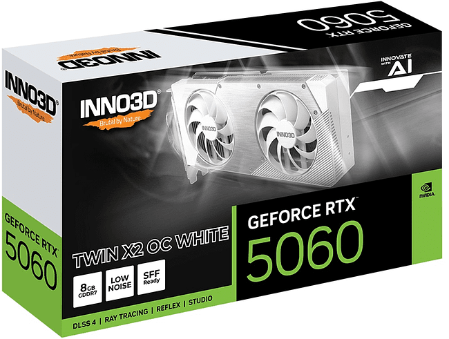 Видеокарта Inno3D RTX 5060 Twin X2 OC White 8Gb D7 (N50602-08D7X-195070W)