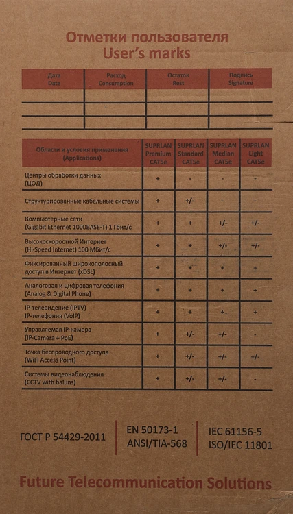 Кабель информационный Suprlan Median 01-0334-9 серый