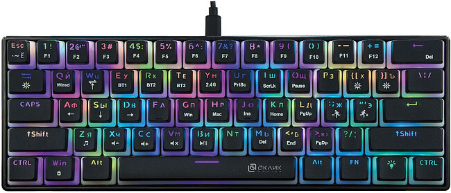 Клавиатура Oklick K763W черный (1920548)