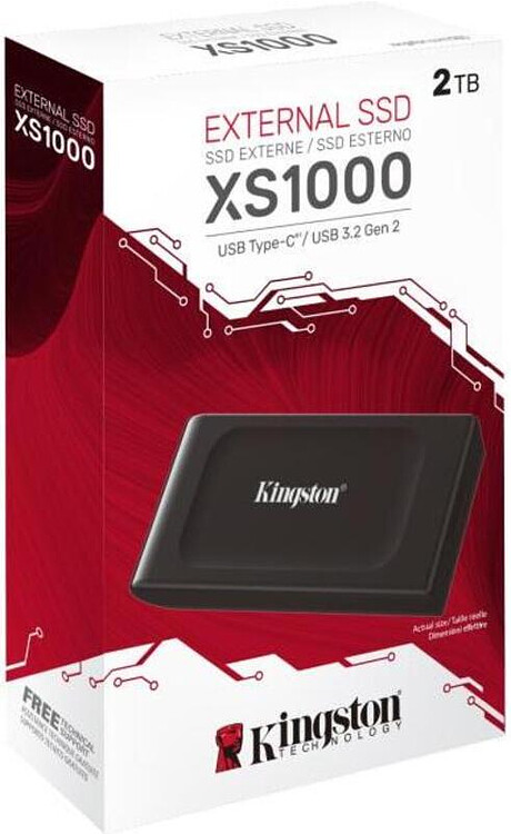 Внешний накопитель Kingston XS1000 2TB черный (SXS1000/2000GA)