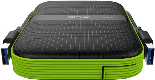 Внешний накопитель Silicon-Power Armor A60 2ТB черный/зеленый (SP020TBPHDA60S3K)