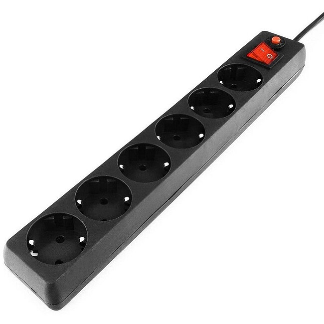 Сетевой фильтр Гарнизон ECL-6-B-1.8 черный (22427)