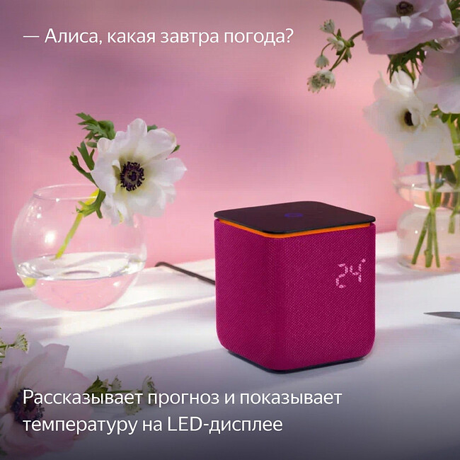 Умная колонка Яндекс Станция Миди малиновый (YNDX-00054PNK)