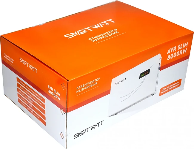 Стабилизатор напряжения Smartwatt AVR Slim 8000RW белый (4512020310009)