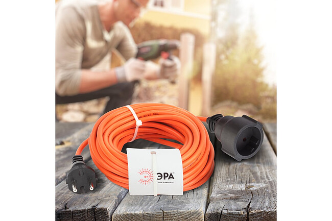 Удлинитель Эра UPx-1-2x0.75-10m-IP44 оранжевый (Б0043036)