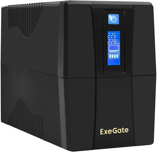 Источник бесперебойного питания ExeGate Power Smart ULB-800.LCD.AVR.2SH.RJ.USB (EP212517RUS)