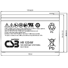 Аккумулятор для ИБП CSB HR1224W F2