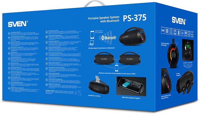 Портативная колонка Sven PS-375 Black (SV-023027)