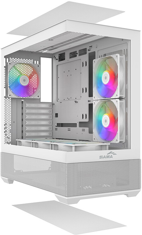 Корпус Sama V40 WH без БП белый (V40-WHADA6X1-GL)