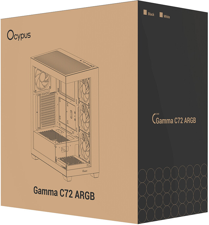 Корпус Ocypus Gamma C72 BK ARGB ATX без БП (Gamma-C72-BKD400XX-GL)