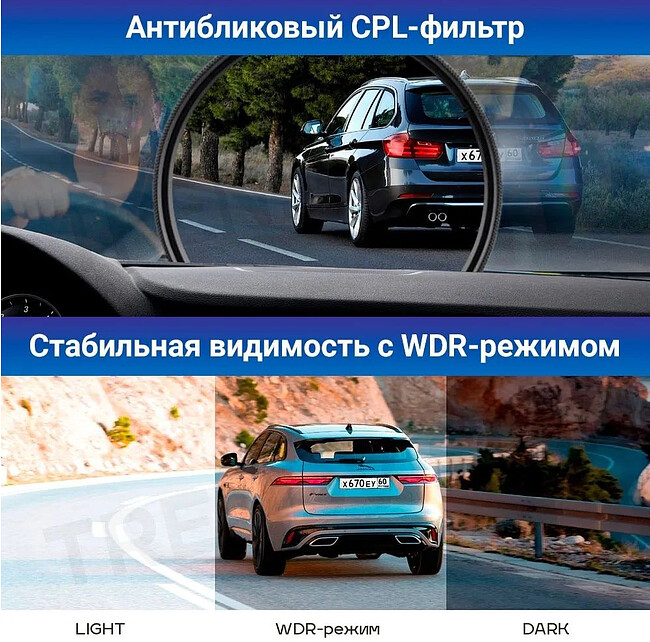Автомобильный видеорегистратор TrendVision Hybrid Signature Real 4K 2CH черный