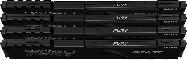 Оперативная память Kingston Fury Beast Black 4x32GB DDR4 (KF432C16BBK4/128)