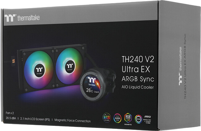 Система жидкостного охлаждения для процессора Thermaltake TH240 V2 Ultra EX ARGB черный (CL-W414-PL12SW-A)