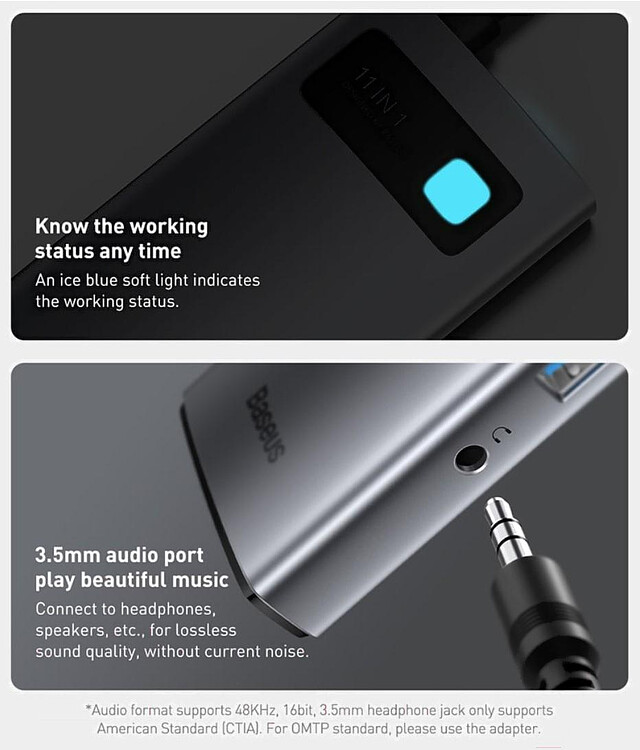USB-хаб Baseus Metal Gleam Space Gray (CAHUB-CT0G)