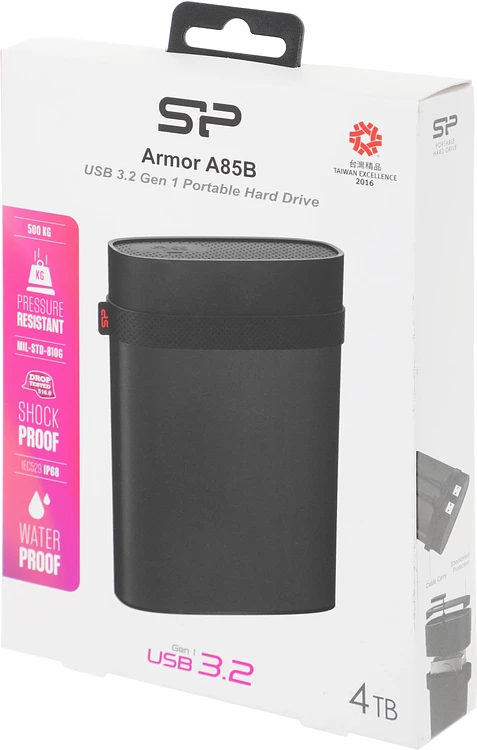 Внешний накопитель Silicon Power Armor A85B 4Tb черный (SP040TBPHD85BS3K)