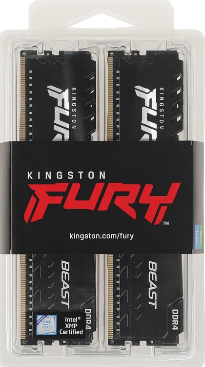 Оперативная память Kingston Fury Beast 4x16GB DDR4 PC4-25600 (KF432C16BB1K4/64)
