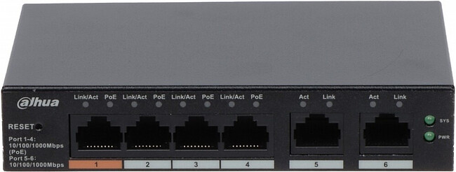 Коммутатор Dahua DH-CS4006-4GT-60 Коммутатор Dahua DH-CS4006-4GT-60