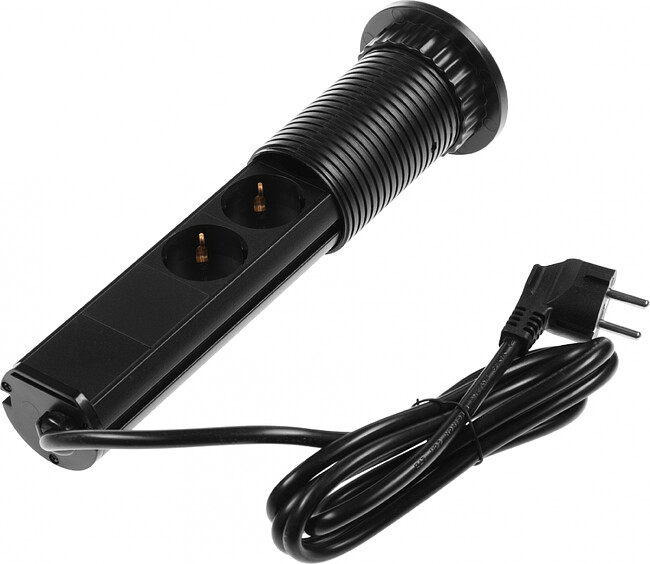 Разветвитель Premier PX/BL-VRT-3R-2USB-BLK черный