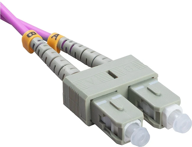 Шнур оптический Cabeus FOP-50-OM4-LC-SC-1m