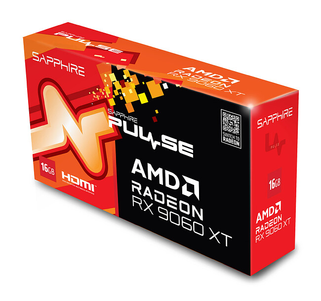 Видеокарта Sapphire Pulse AMD Radeon RX 9060 XT Gaming OC Dual 16Gb GDDR6  (11350-03-20G)