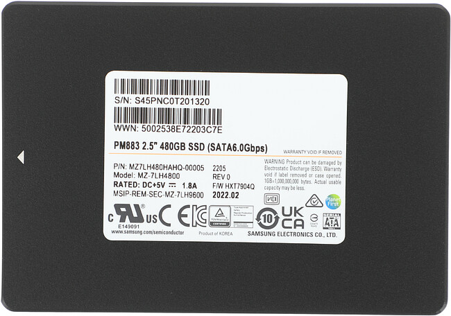 SSD диск Samsung PM883 480GB (MZ7LH480HAHQ-00005)