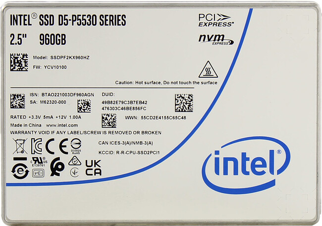 SSD диск Intel D5-P5530 960GB (SSDPF2KX960HZN)