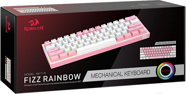 Клавиатура Redragon Fizz розовый/белый (70672)