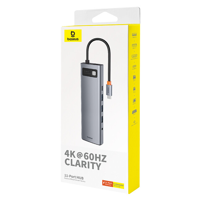 Док-станция Baseus Metal Gleam Series 11-Port HUB Space Grey (B00030709811-00)