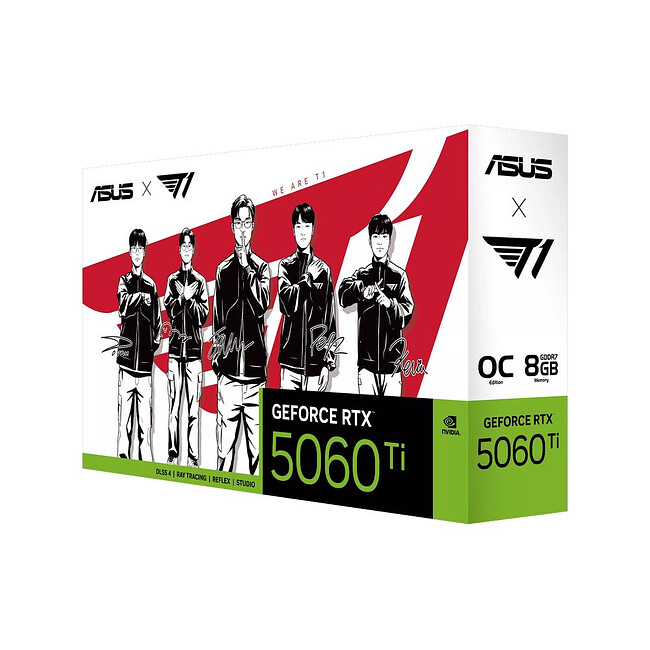 Видеокарта ASUS T1 GeForce RTX 5060 Ti OC 8GB GDDR7 T1-RTX5060TI-O8G-GAMING (90YV0NT4-M0NA00)