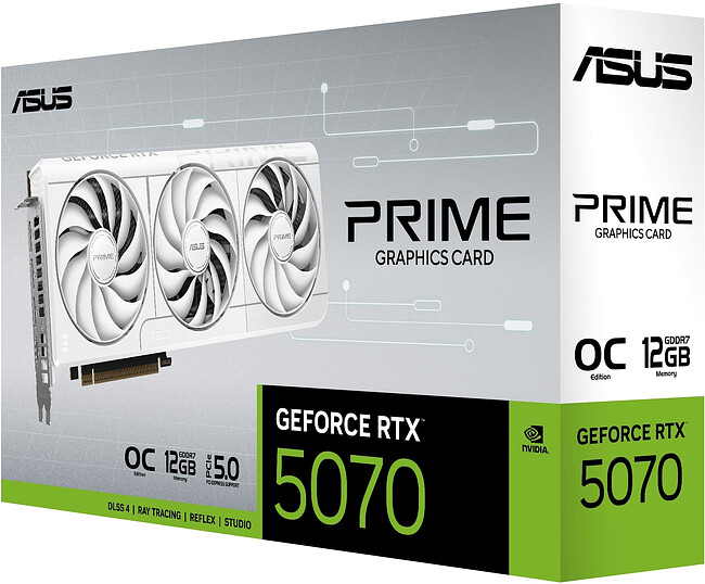 Видеокарта ASUS PRIME GeForce RTX 5070 White OC Edition 12GB GDDR7 PRIME-RTX5070-O12G-WHITE (90YV0M19-M0NA00)