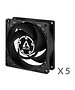 Комплект вентиляторов для корпуса Arctic P8 PWM PST Black (ACFAN00154A)