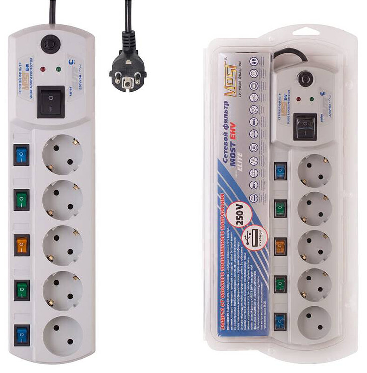 Сетевой фильтр MOST ЕНV- 2М БЕЛ белый ЕНV- 2М БЕЛ Сетевой фильтр MOST ЕНV- 2М БЕЛ белый ЕНV- 2М БЕЛ