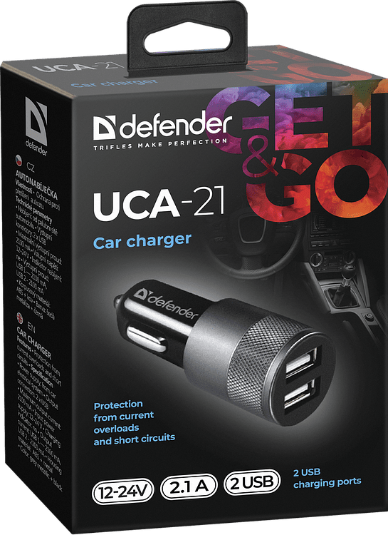 Автомобильное зарядное Defender UCA-21 (83821)