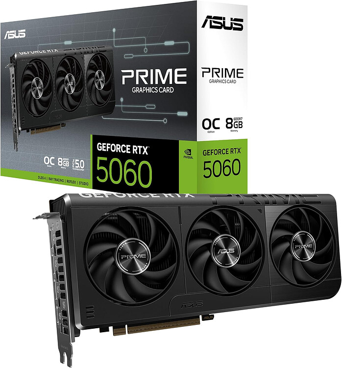 Видеокарта ASUS Prime GeForce RTX 5060 OC 8GB GDDR7 PRIME-RTX5060-O8G (90YV0N10-M0NA00)