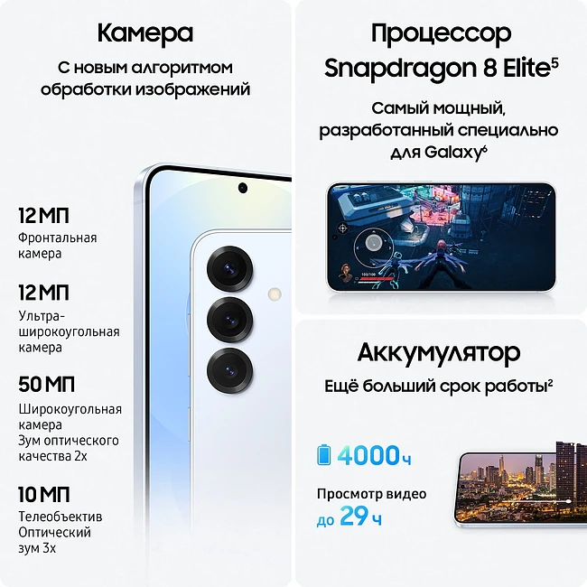 Смартфон Samsung Galaxy S25 12/256Gb SM-S931B голубой (SM-S931BLBCCAU)