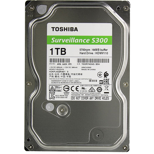 Жесткий диск Toshiba S300 1TB (HHDWV110UZSVA) Жесткий диск Toshiba S300 1TB (HHDWV110UZSVA)