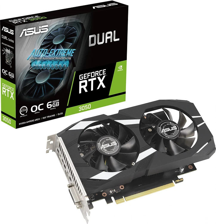 Видеокарта ASUS Dual GeForce RTX 3050 OC 6GB GDDR6 DUAL-RTX3050-O6G (90YV0K60-M0NA00)