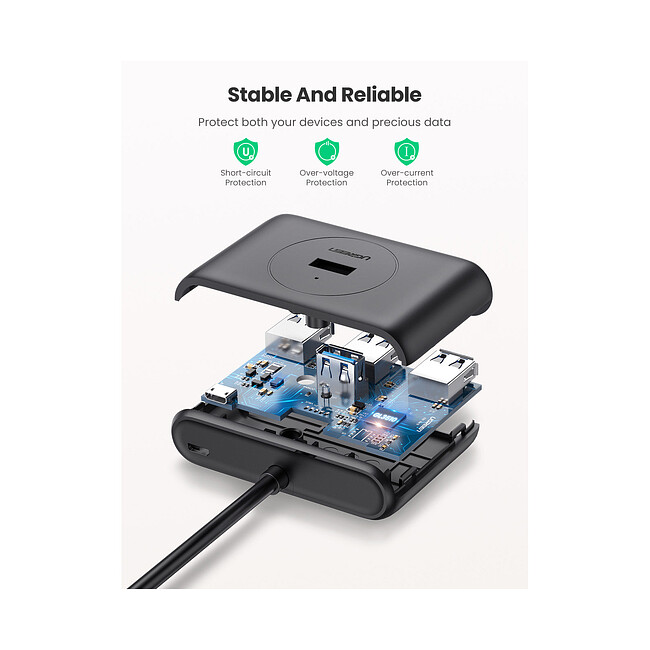 USB-хаб Ugreen CR113-20290 Black (20290)