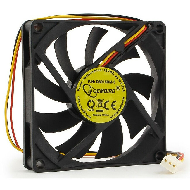 Кулер для корпуса Gembird D8015BM-3