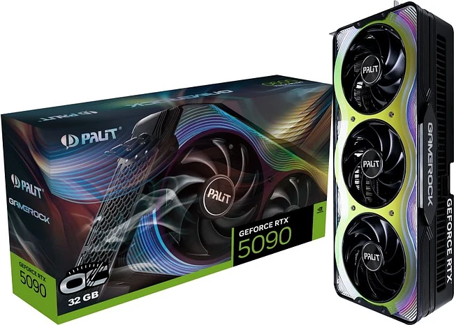 Видеокарта Palit GeForce RTX 5090 GameRock OC 32Gb GDDR7 (NE75090S19R5-GB2020G)