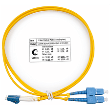 Шнур оптический Cabeus FOP(d)-9-LC-SC-1m