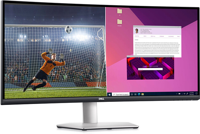 Монитор Dell S3423DWC серебристый/черный (210-BEJE)