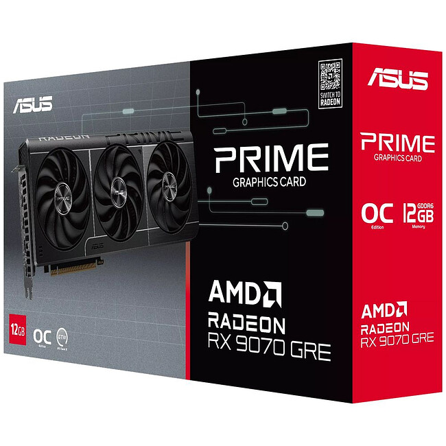 Видеокарта ASUS Prime Radeon RX 9070 GRE OC 12GB GDDR6 PRIME-RX9070GRE-O12G (90YV0PP0-M0NA00)