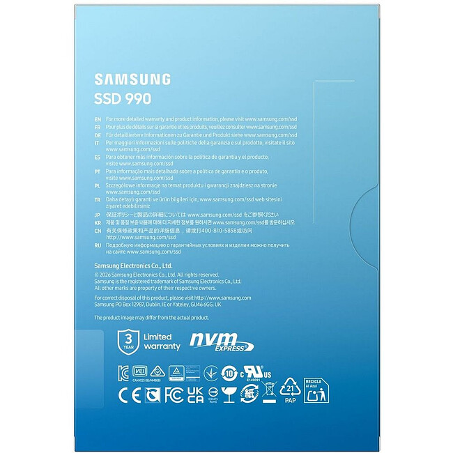 SSD диск Samsung 990 Evo 1TB (MZ-V9V1T0BW)