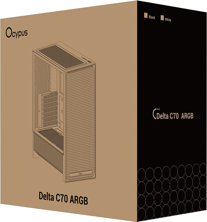 Корпус Ocypus Delta C70 BK ARGB без БП черный (Delta-C70-BKG400XX-GL)