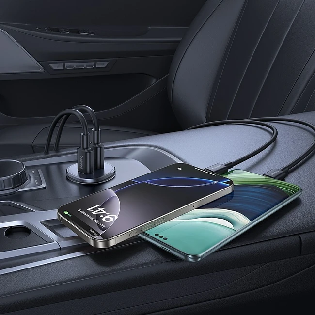 Автомобильное зарядное Baseus BS-C15C2 GoTrip DP1 Car Charger C+C 30W Cosmic Black (C00072300123-01)