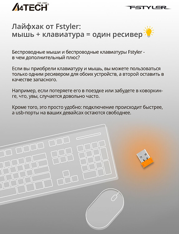 Клавиатура A4Tech Fstyler белый (FBK11)