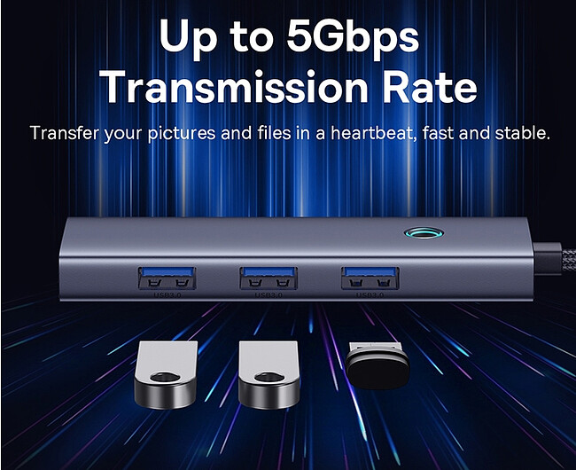 USB-хаб Baseus BS-OH109 Space Grey (B0005280A813-01)
